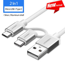 Load image into Gallery viewer, Ugreen Micro USB Cable 2 in 1 USB Type C Cable